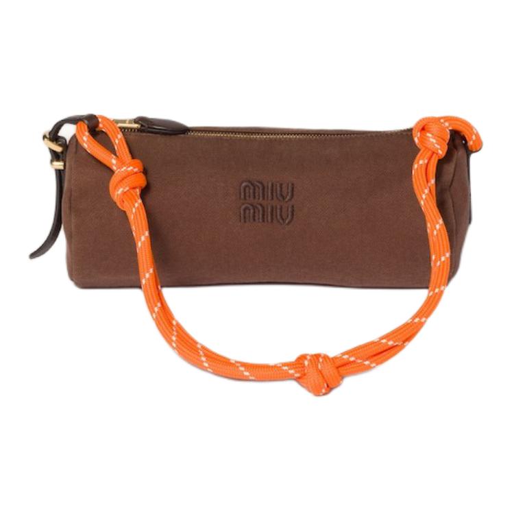 

MIU MIU Тканевая сумка маленькая женская Cocoa Brown & Orange