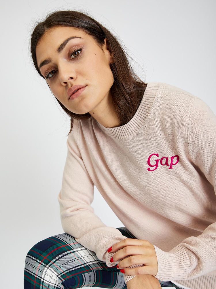 

Свитер с логотипом Gap, бежевый