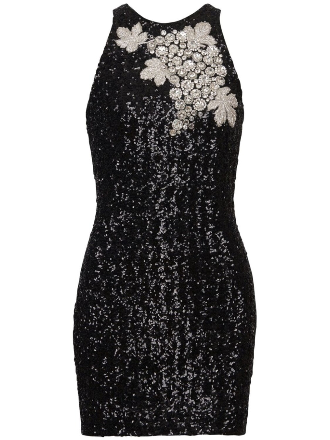 

Balmain платье мини с пайетками, черный