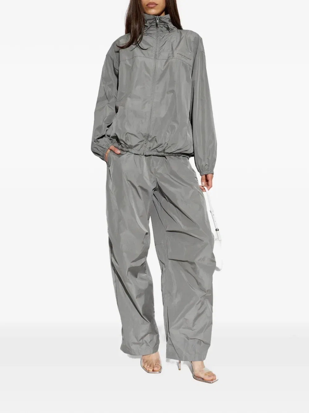 Куртка с воротником-стойкой и логотипом Alexander Wang, серый — фото 2