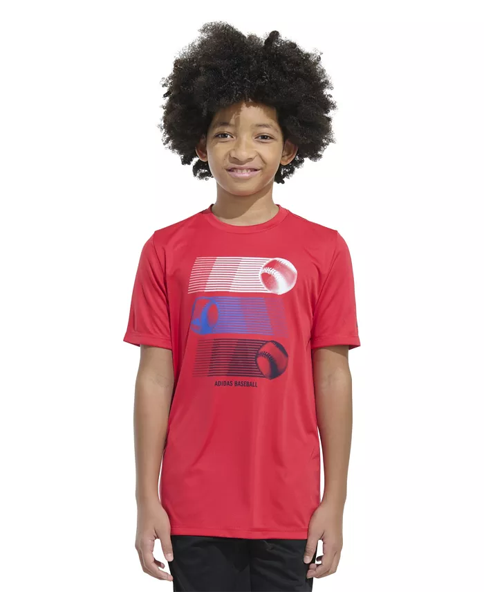 

Футболка с коротким рукавом и логотипом Big Boys adidas, красный