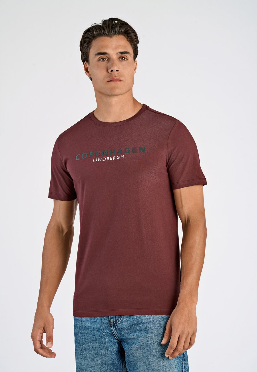 

Футболка Lindbergh Print T-shirt, Burgundy/Bordeaux