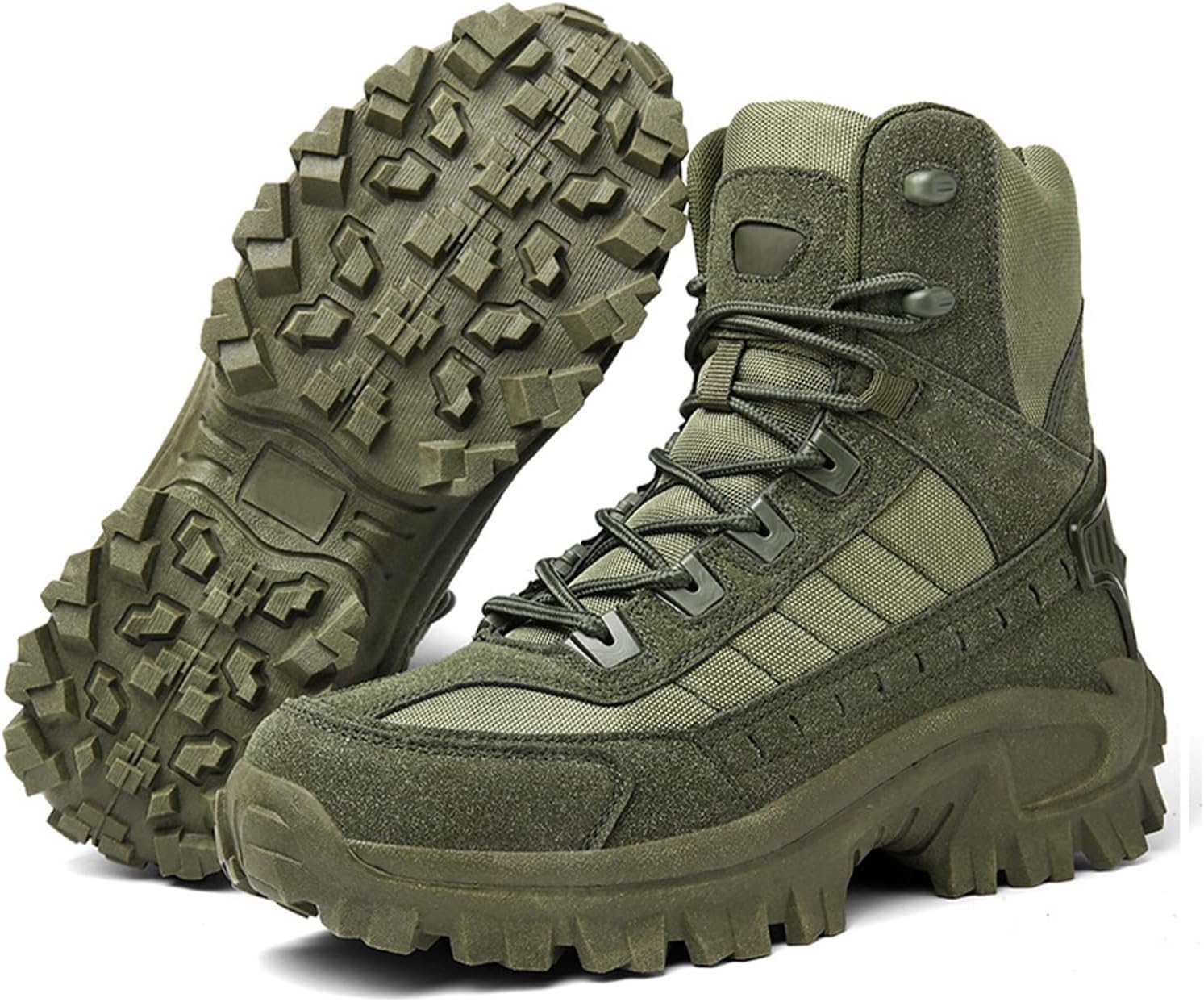 

Мужские ортопедические ботинки с боковой молнией, водонепроницаемые, противоскользящие, легкие и удобные боевые ботинки для работы, туризма и активного отдыха Generic, зеленый