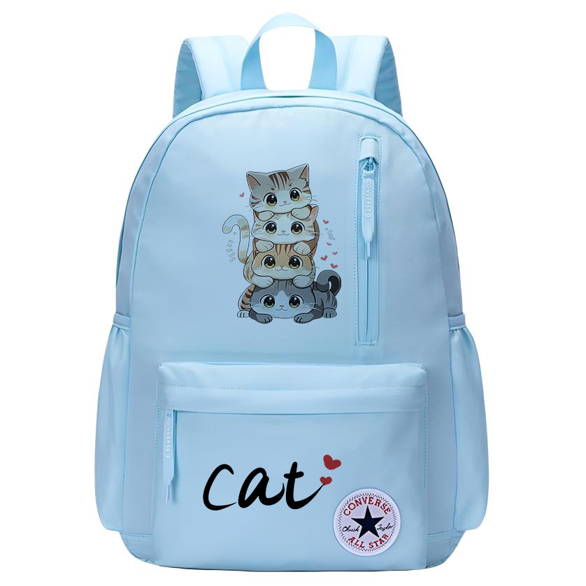 

Converse Полиэстеровый рюкзак женский светло-голубой, Stacked Cats