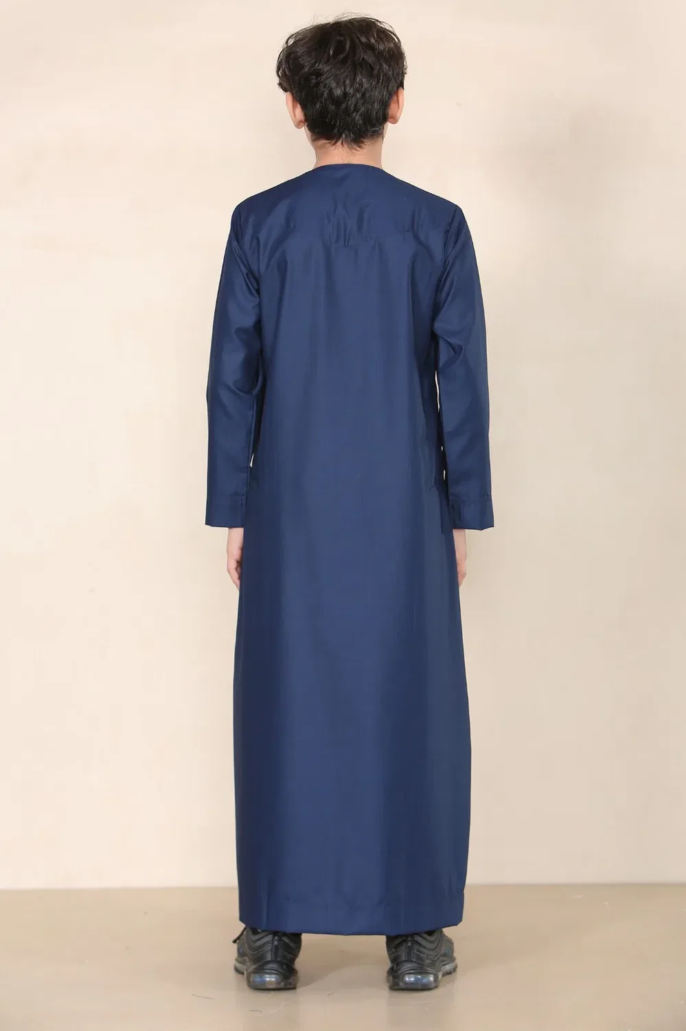 Arabic Thobes Детская темно-синяя блузка для мальчиков, эмиратская джубба, исламская одежда, кафтан, праздничный шнурок с кисточками — фото 4