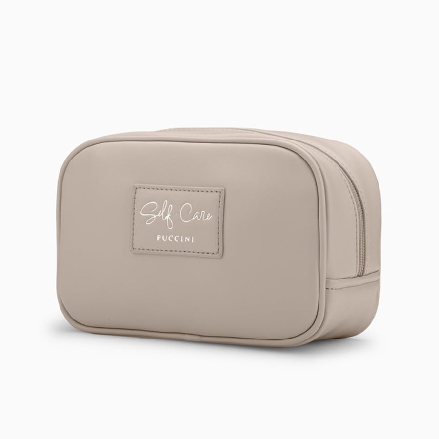 

Женская дорожная косметичка маленькая на молнии PUCCINI бежевая QML009-2A