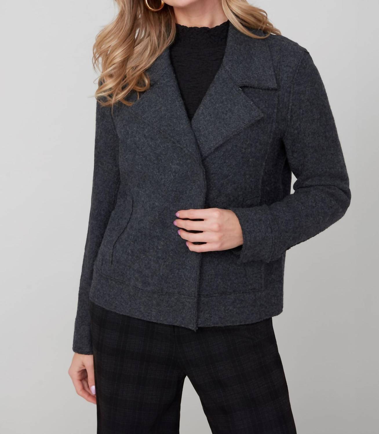 

Renuar Куртка из вареной шерсти цвета вереска и угольно-серого