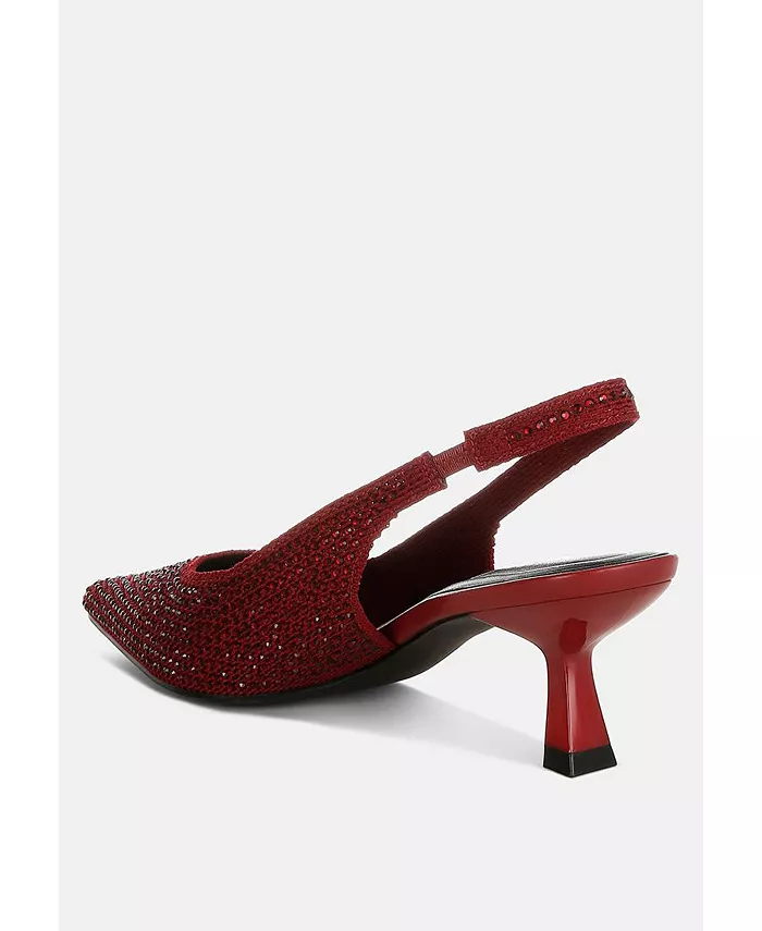 Женские босоножки Julep Flyknit с камнями и ремешком на щиколотке London Rag, красный — фото 2