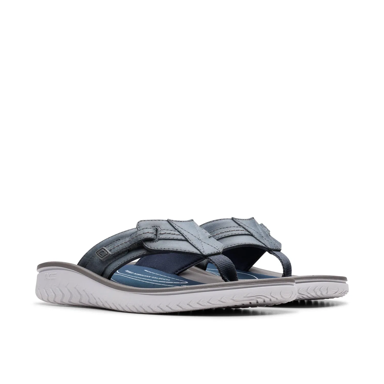 Сандалии-вьетнамки Clarks Wesley Sun Navy Leather, синий — фото 4