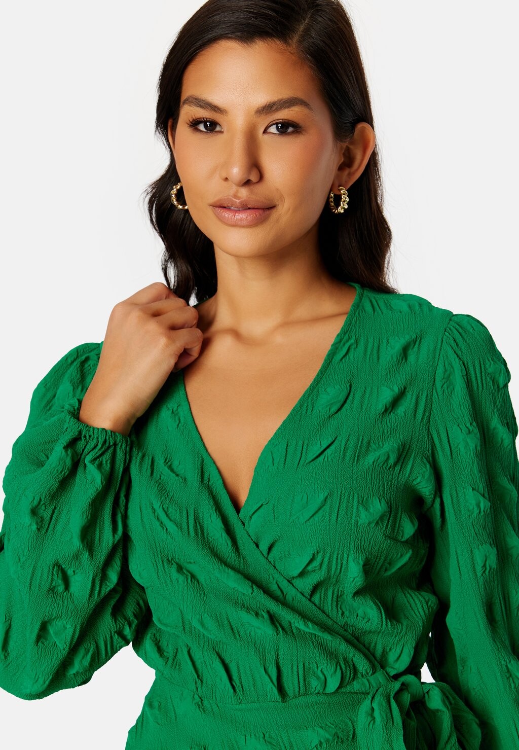 

Блуза STRUCTURED L/S WRAP BLOUSE Bubbleroom, светло-зеленый