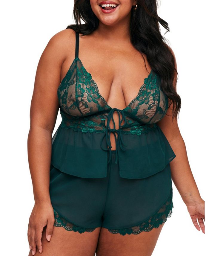 

Комплект белья Tammy Plus-Size: топ и шорты Adore Me, зеленый