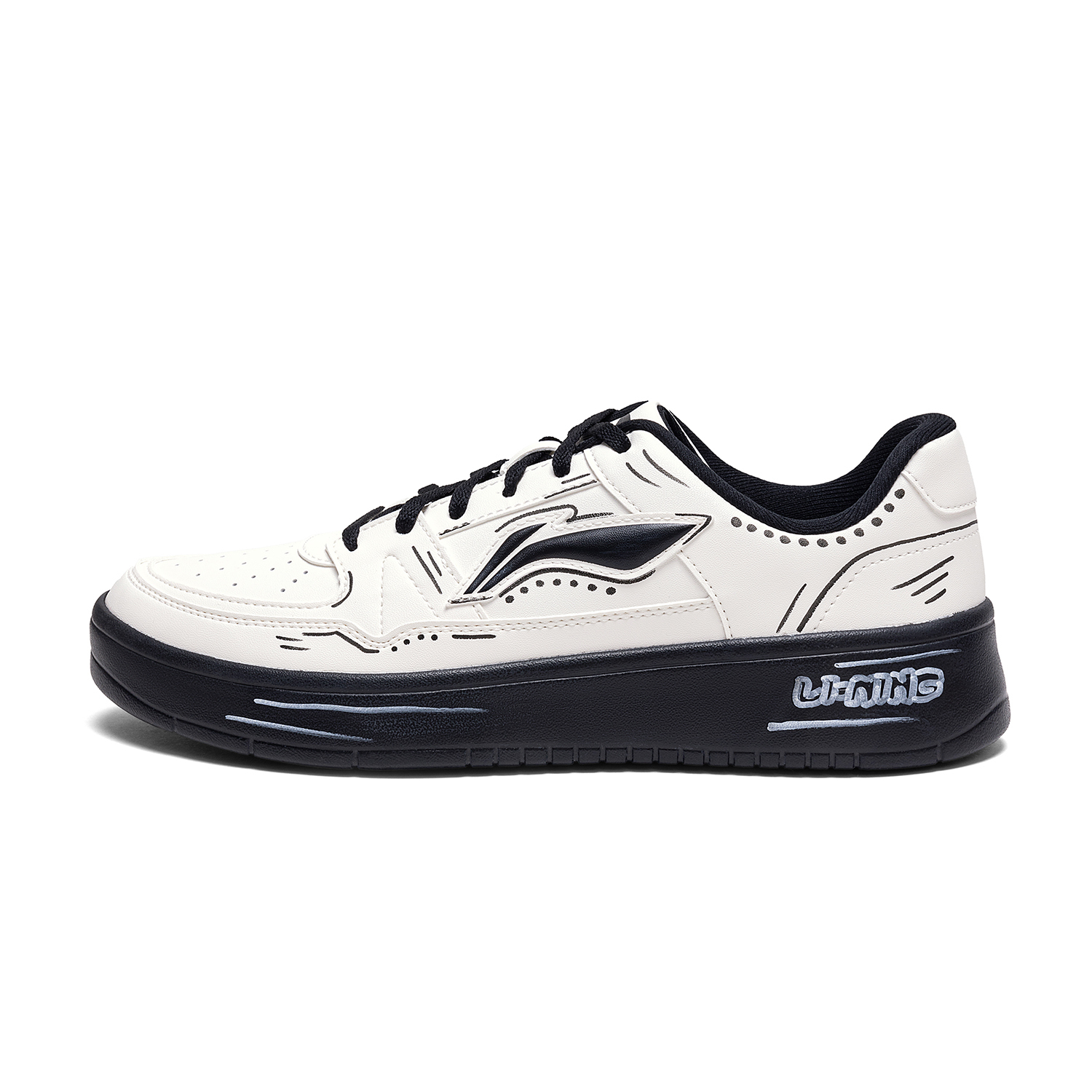 

Легкие и дышащие низкие кроссовки для скейтбординга January 1.0 мужские LINING, черный