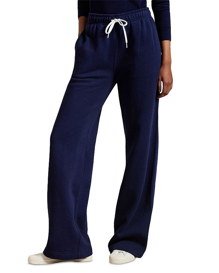 

Флисовые спортивные брюки с широкими штанинами на шнурке Ralph Lauren, синий
