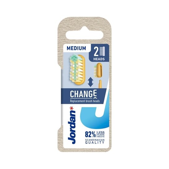 Сменные насадки для зубных щеток Jordan Change Medium, 1 упаковка-2 шт — разные цвета — фото 3