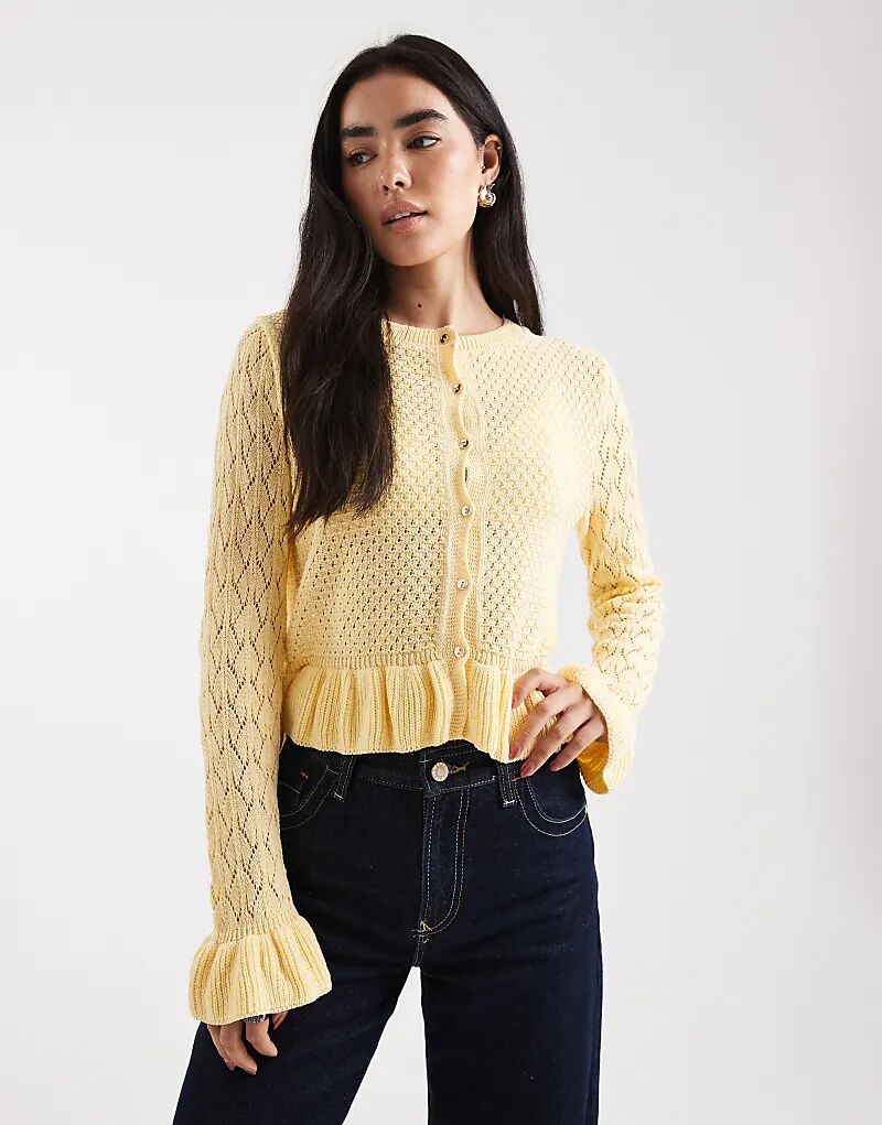 

Кардиган Miss Selfridge с баской в ​​цвете пахты