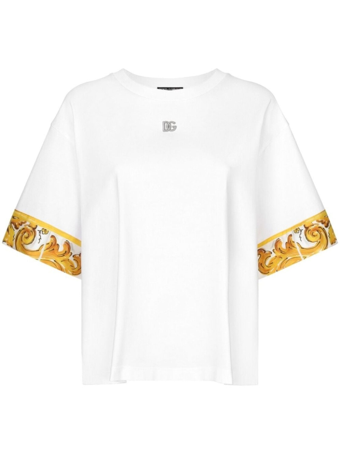 

Dolce & Gabbana футболка с отделкой Majolica, белый