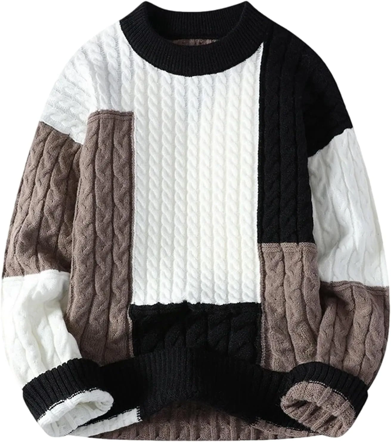 

Мужской зимний свитер в стиле пэчворк CQJFLQC