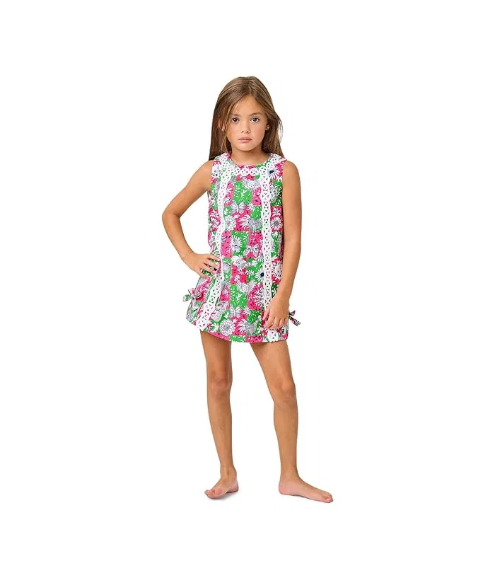Платье с кружевом Little Lilly Classic Lilly Pulitzer Kids, Cherry Blossom Pink Lil Chicken Check