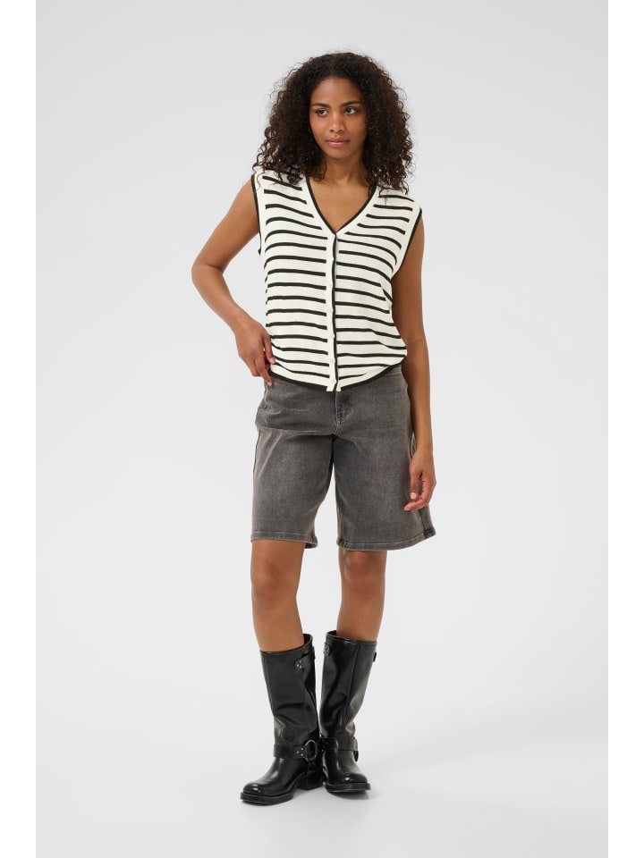 

Kaffe Вязаный свитер KAamalia свободного кроя в мелово-черную полоску