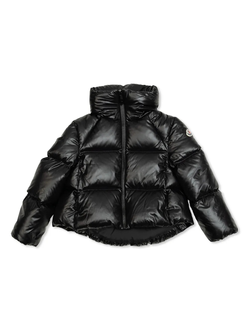 

Пуховик с нашивкой-логотипом Moncler Enfant, черный