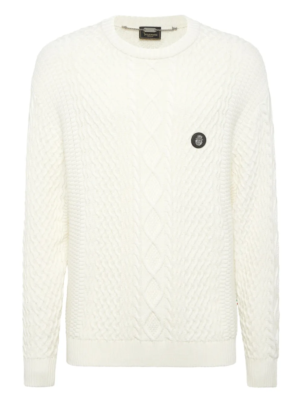 

Свитер фактурной вязки с круглым вырезом Billionaire, белый