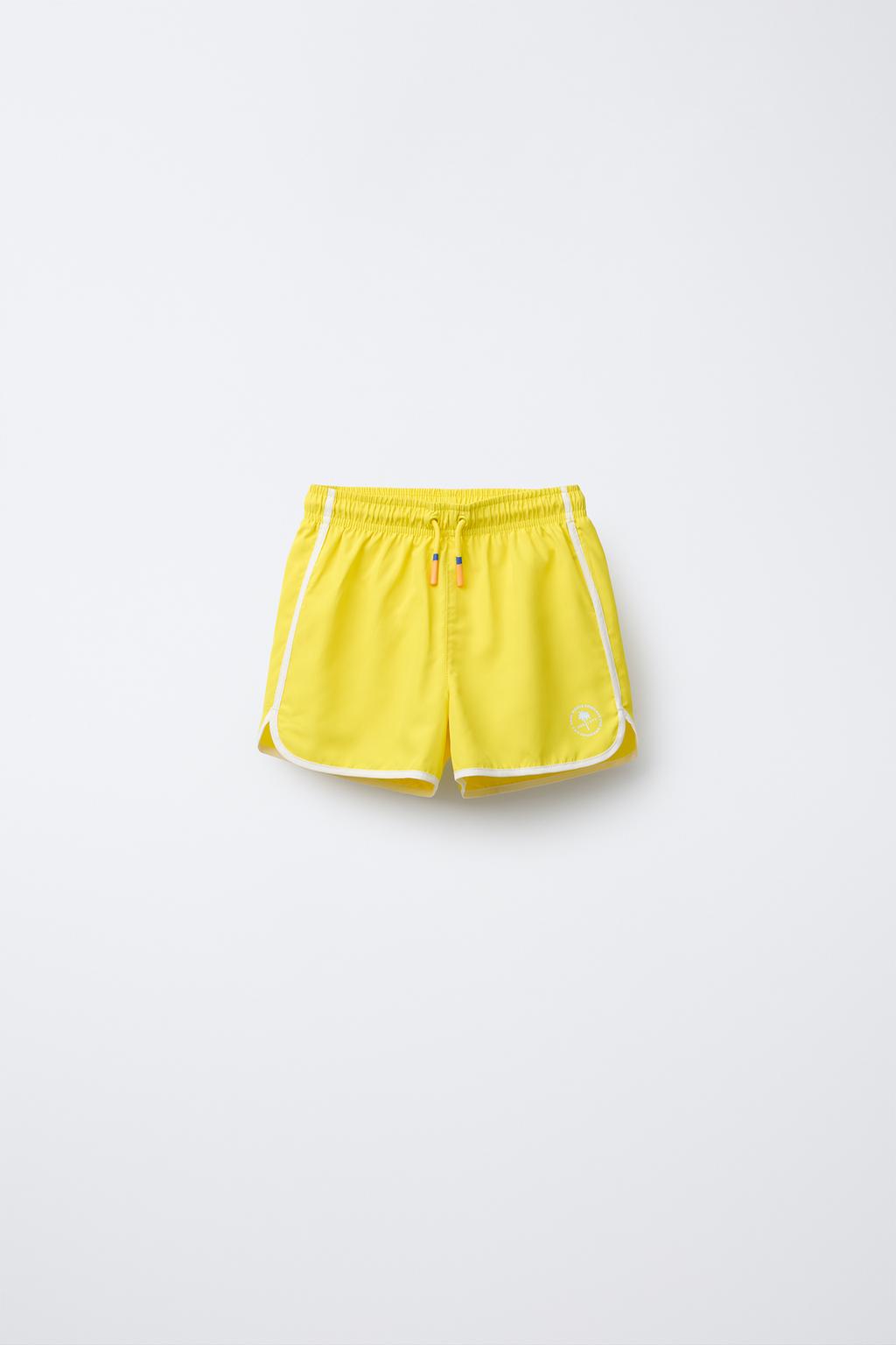 

6-14 лет/ плавательные шорты с принтом пальмы ZARA, желтый
