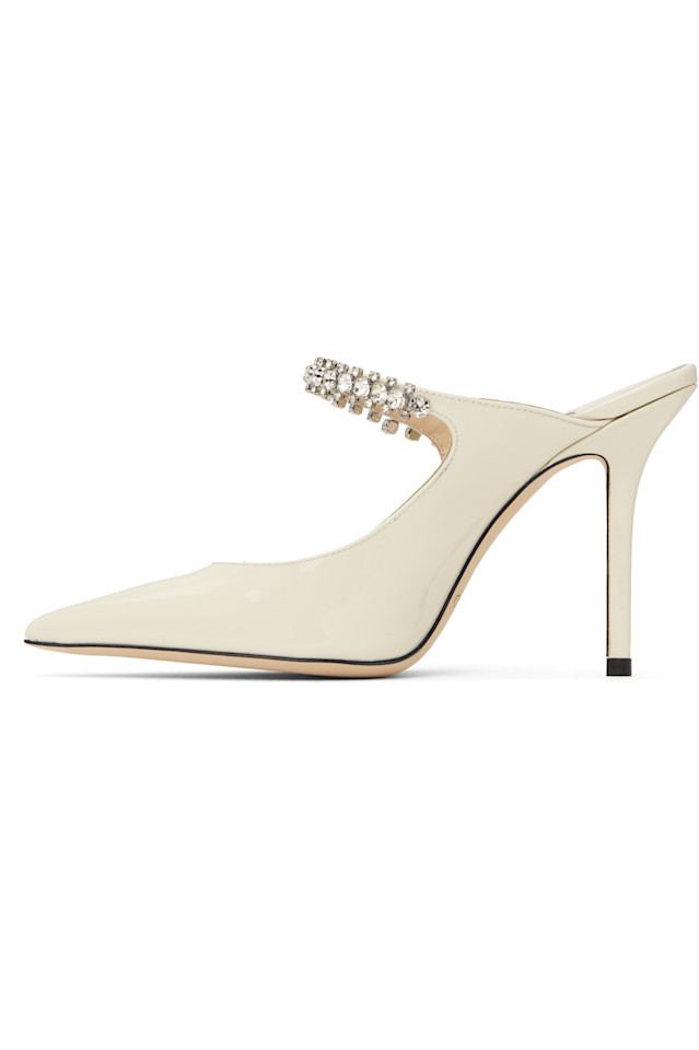 эксклюзивная модель off-white bing 100 mules от Ssense Jimmy Choo, цвет latte — фото 3