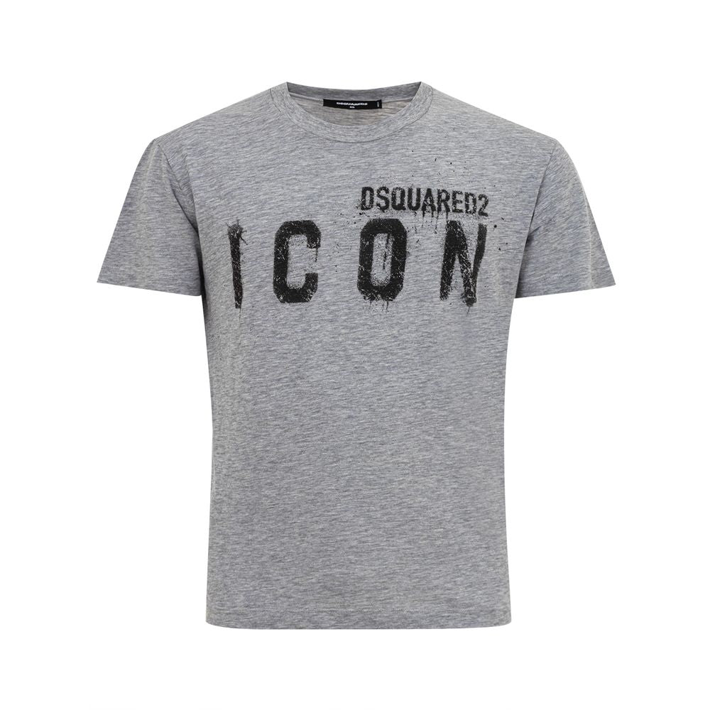 

Гладкая хлопковая футболка Dsqua² для стильных мужчин DSquared, серый