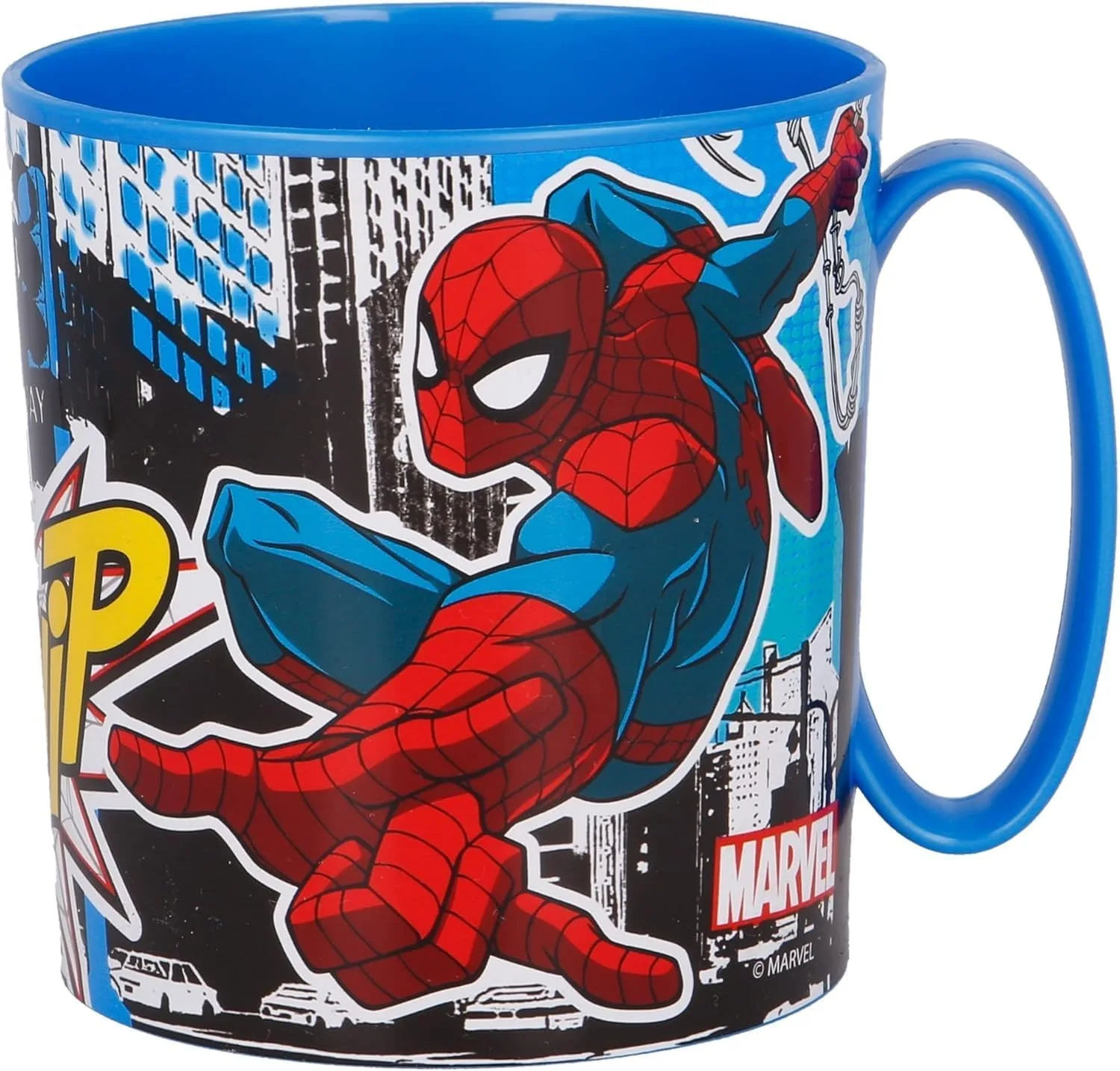 350 мл пластиковая кружка для микроволновки с ручкой для детей, BPA Free (Spiderman) ILS I LOVE SHOPPING