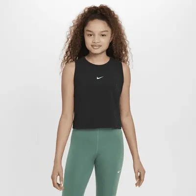 

Топ Nike Pro Girls' Dri-FIT Training Tank Top, черный/белый