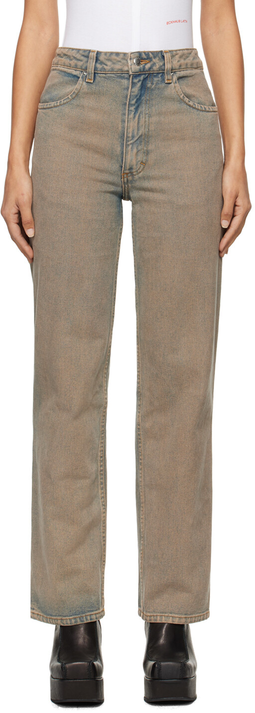 

Синие джинсы широкого кроя Eckhaus Latta, Sand