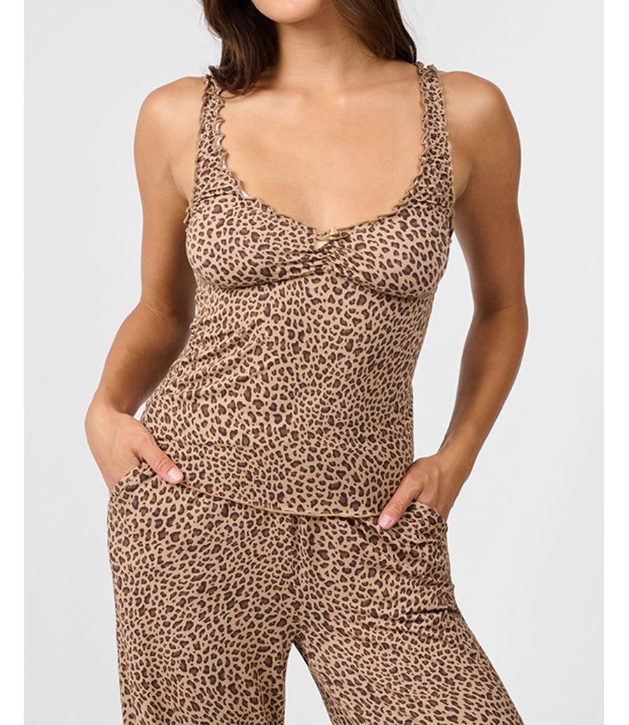 

Женская майка для сна с рисунком салатовый край WeWoreWhat, Brown multi