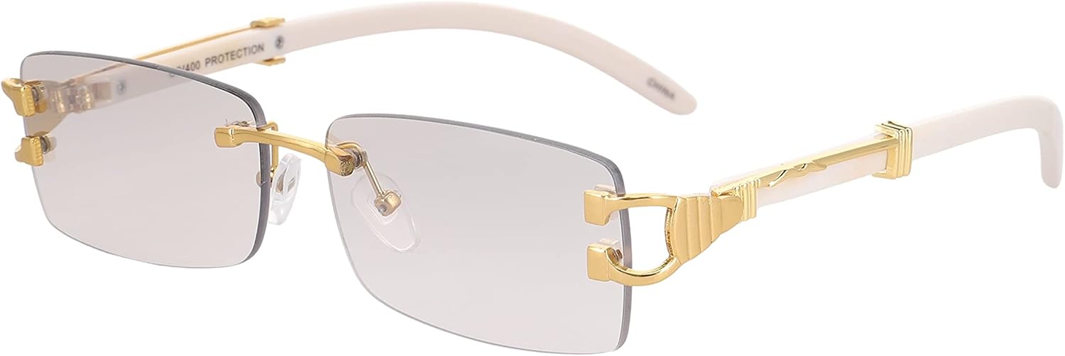 

Безупречные - Мужские модные золотистые стильные очки с прозрачными линзами, прямоугольные, в стиле ретро, ​​без оправы, солнцезащитные очки для женщин FLAWLESS EYEWEAR, Gold Marble Frame Clear Tinted Lens