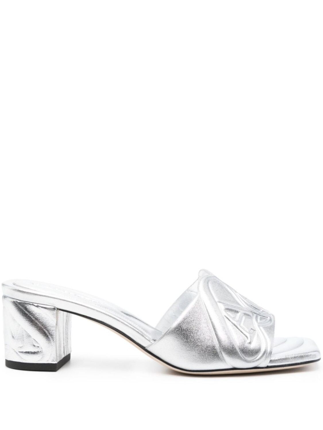 

Alexander McQueen мюли Seal 60, серебристый