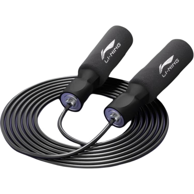 

LINING Скакалка для аэробного жиросжигания унисекс pvc тросик pp+foam ручка 2,9 м black