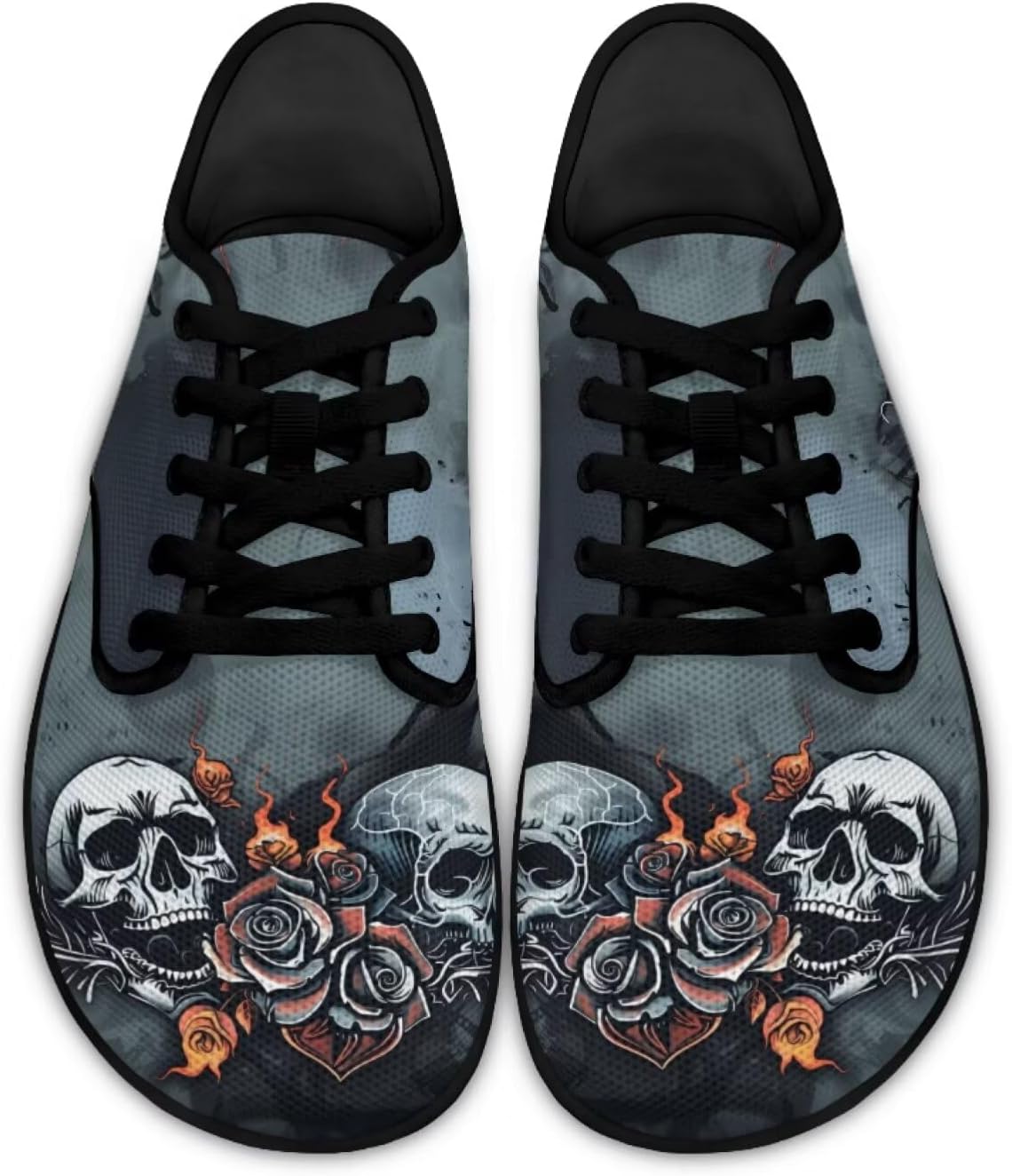 

Кроссовки с широким носком в виде черепа для мужчин и женщин, минималистичные, дышащие, для бега по тропинкам и ходьбы Pointodoor, Skull Rose Printed