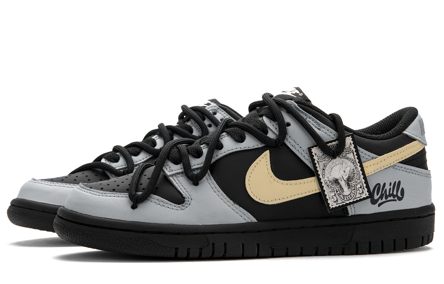 Nike Dunk High Tone 5.0 Low top Skateboard Shoes Unisex черный серый — фото 4