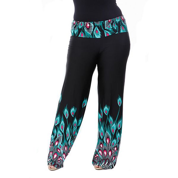 

Брюки-Палаццо с павлиньим принтом больших размеров Wm Fashion