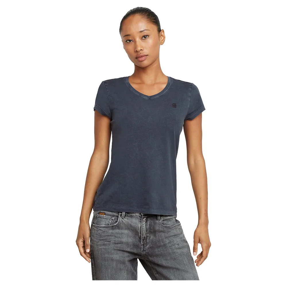 

Футболка G-Star Overdyed Eyben Slim 2.0 short sleeve v neck, серый