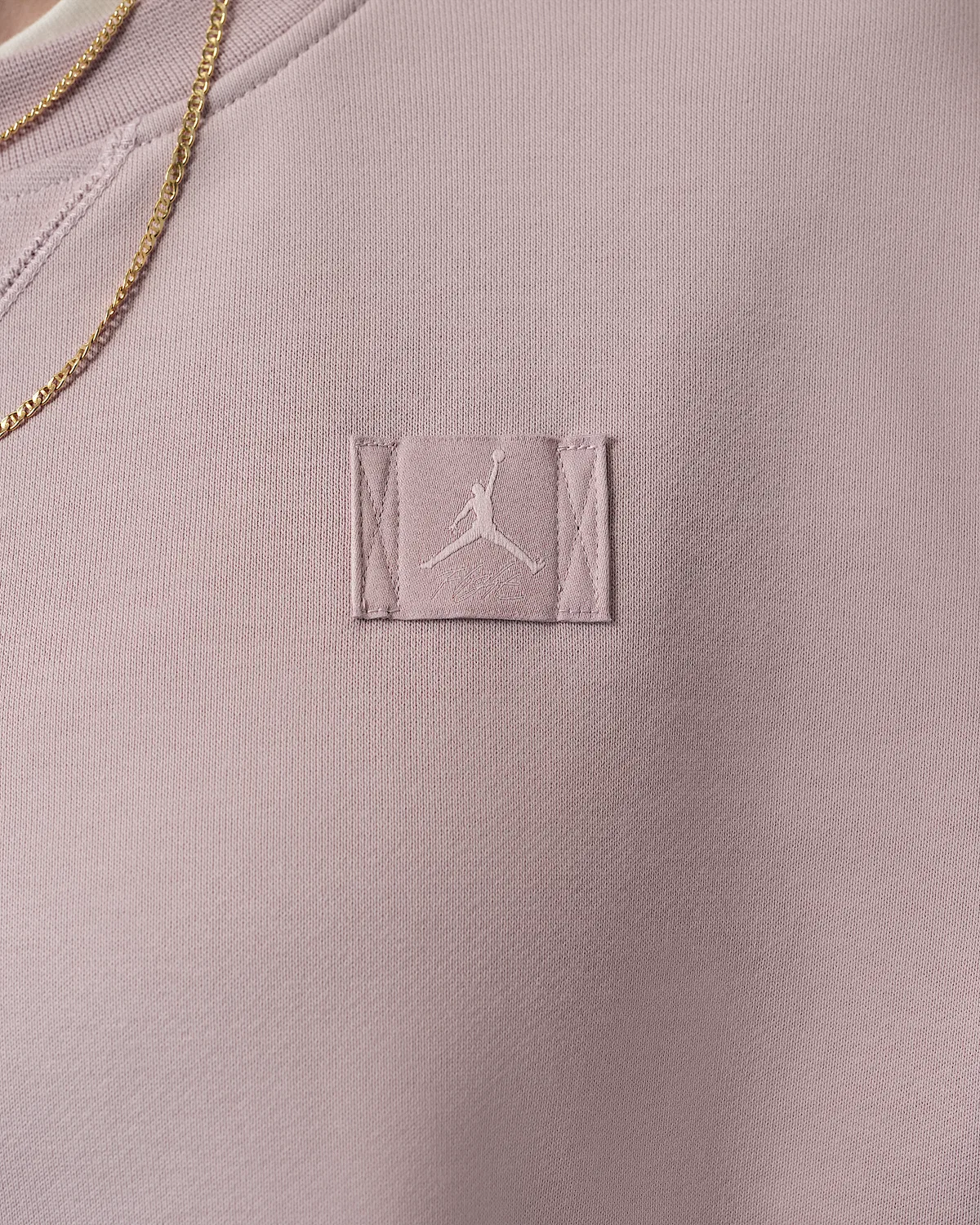 Женская укороченная толстовка с круглым вырезом Jordan Flight Fleece, Particle Rose/Barely Rose — фото 4