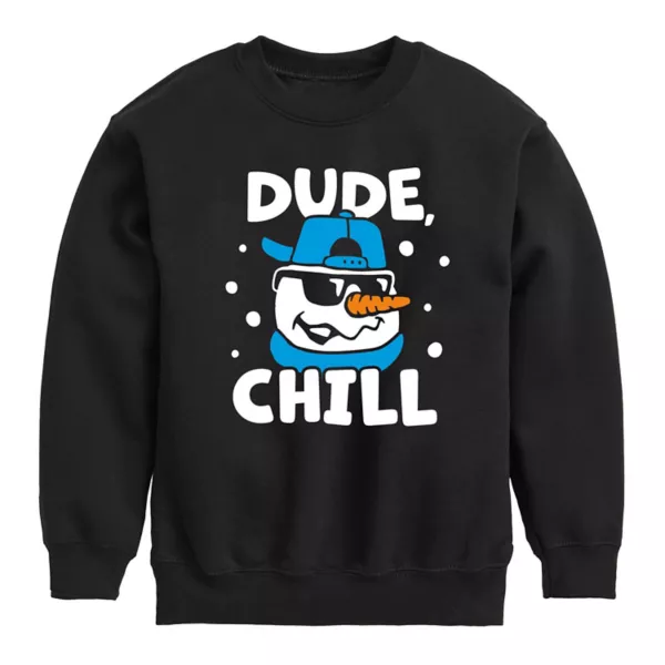 

Мальчики 8-20 уютная флисовая толстовка Dude Chill Crew Licensed Character, черный