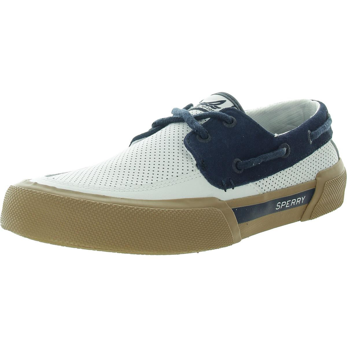 

Мужские повседневные и модные кроссовки Soletide 2-Eye на шнуровке из кожи Sperry, белый/темно-синий