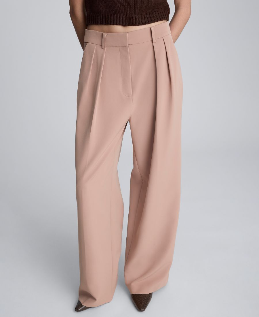 

Женские брюки с высокой посадкой и складками Kenneth Cole, Pale Chestnut