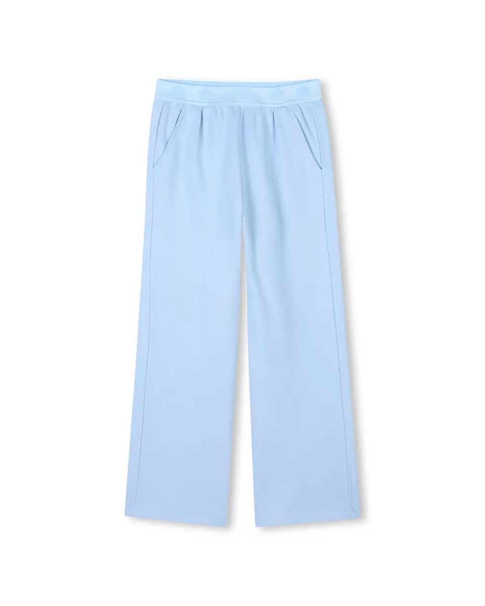 

Спортивные брюки из хлопка для девочек с эластичным поясом Kenzo Kids, голубой