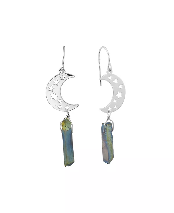 

Серьги-Подвески в форме полумесяца с серебристым покрытием из северного сияния или мистического кварца Macy'S, mystic