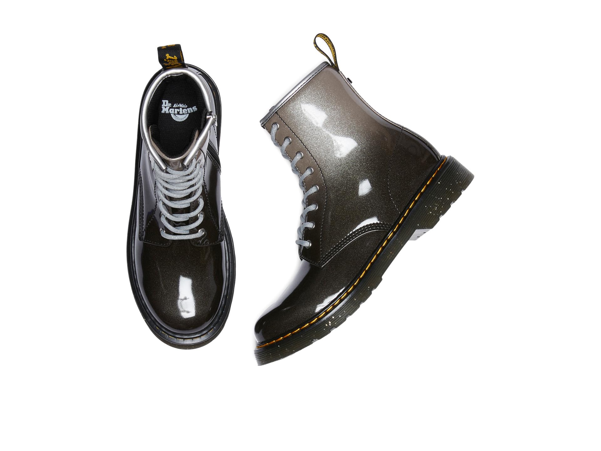 Туфли Dr. Martens Kid's Collection 1460 Glitter Youth, серебряный — фото 2