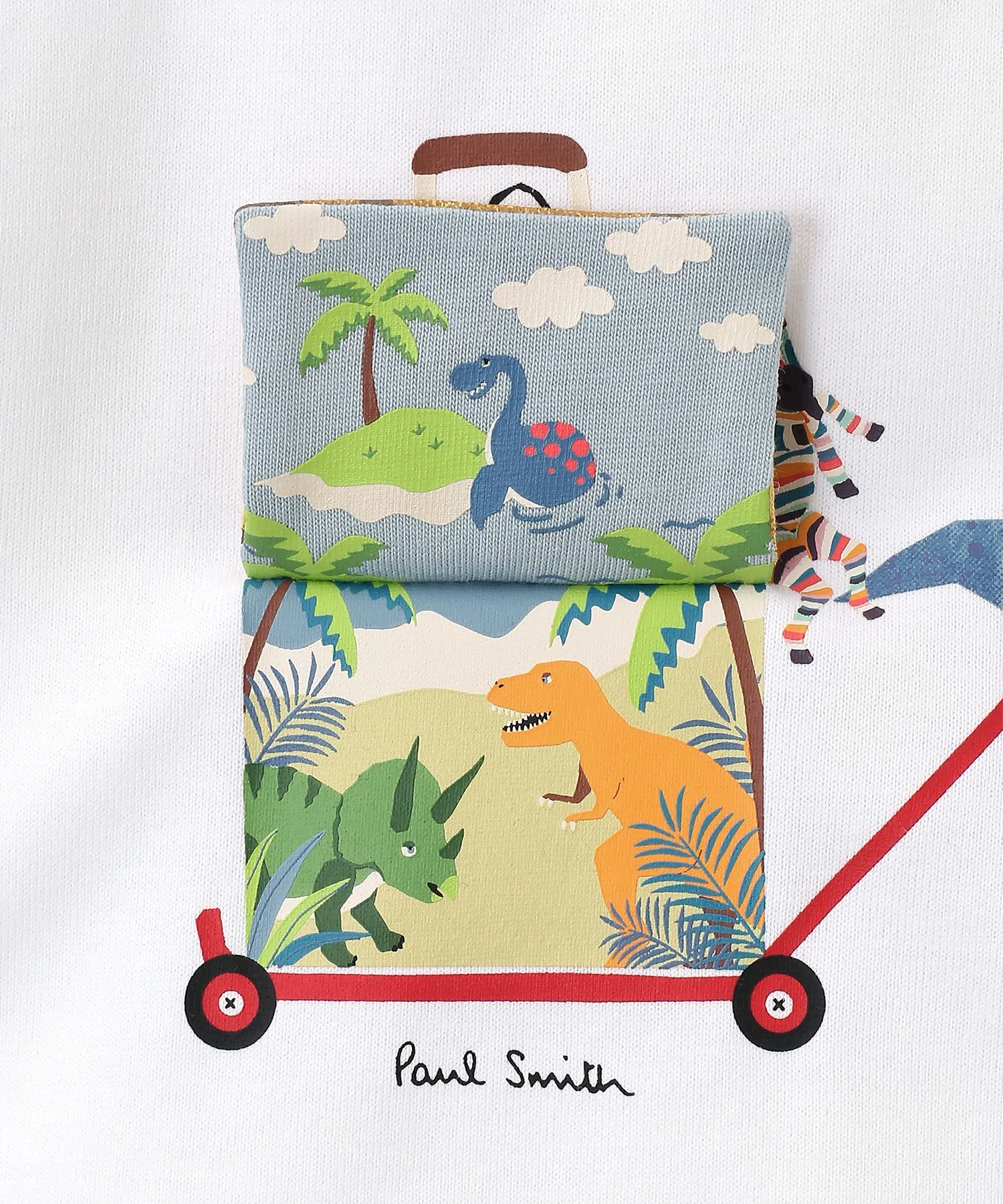 Футболка для мальчиков Paul Smith JUNIOR с принтом динозавров белая — фото 3