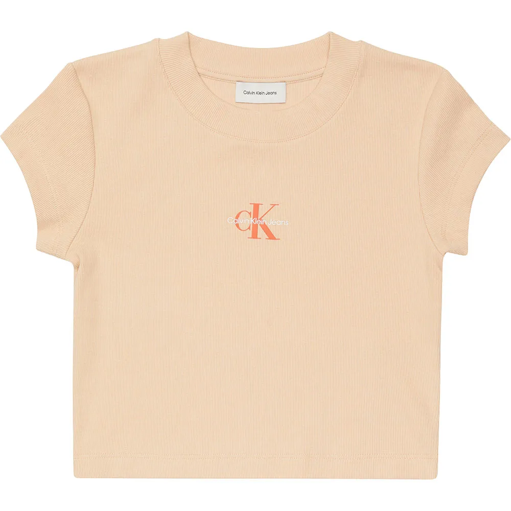 

Футболка с коротким рукавом Calvin Klein Jeans Monogram Baby, бежевый