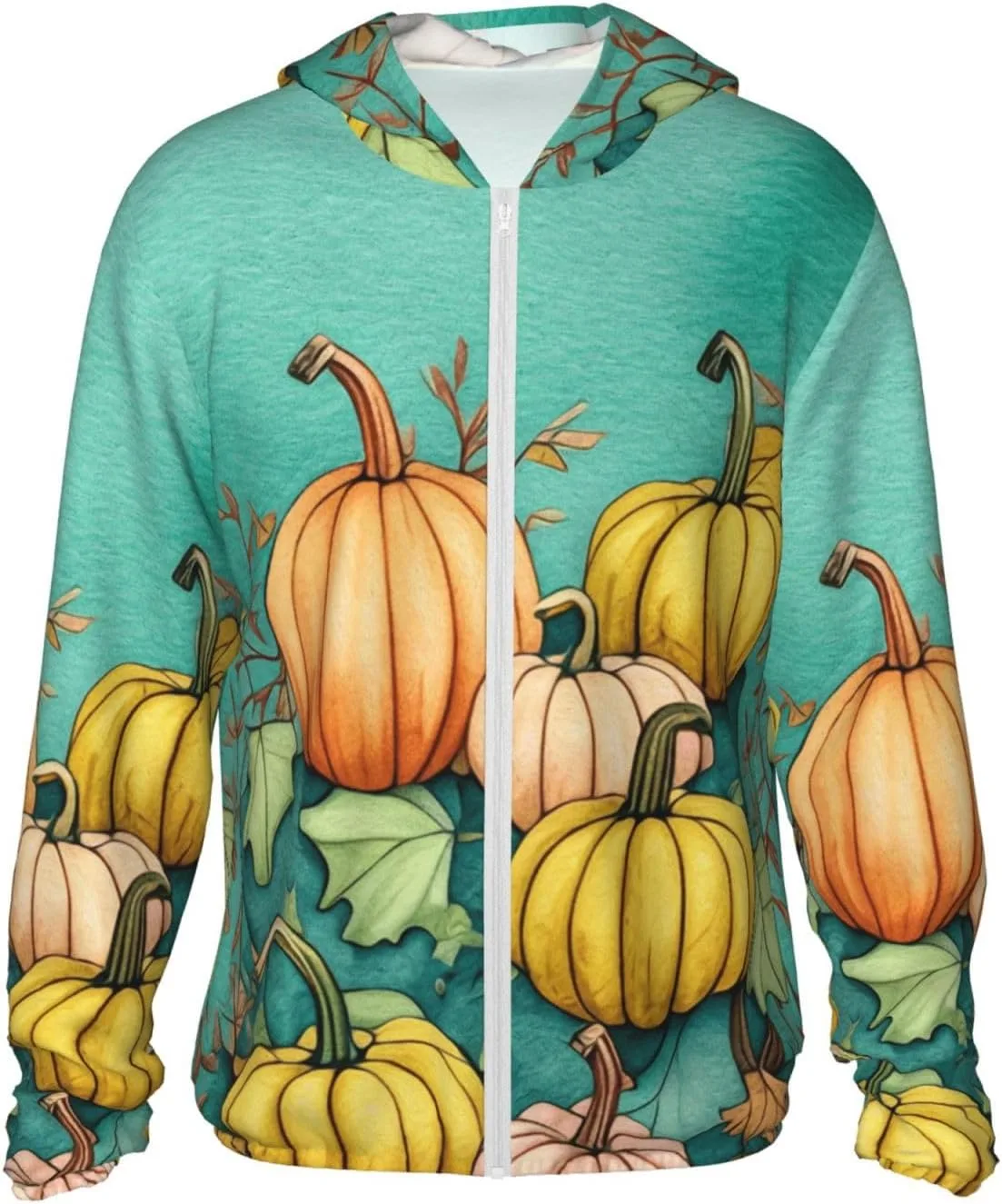 Толстовка с защитой от солнца Fall Pumpkins, легкая спортивная, на молнии