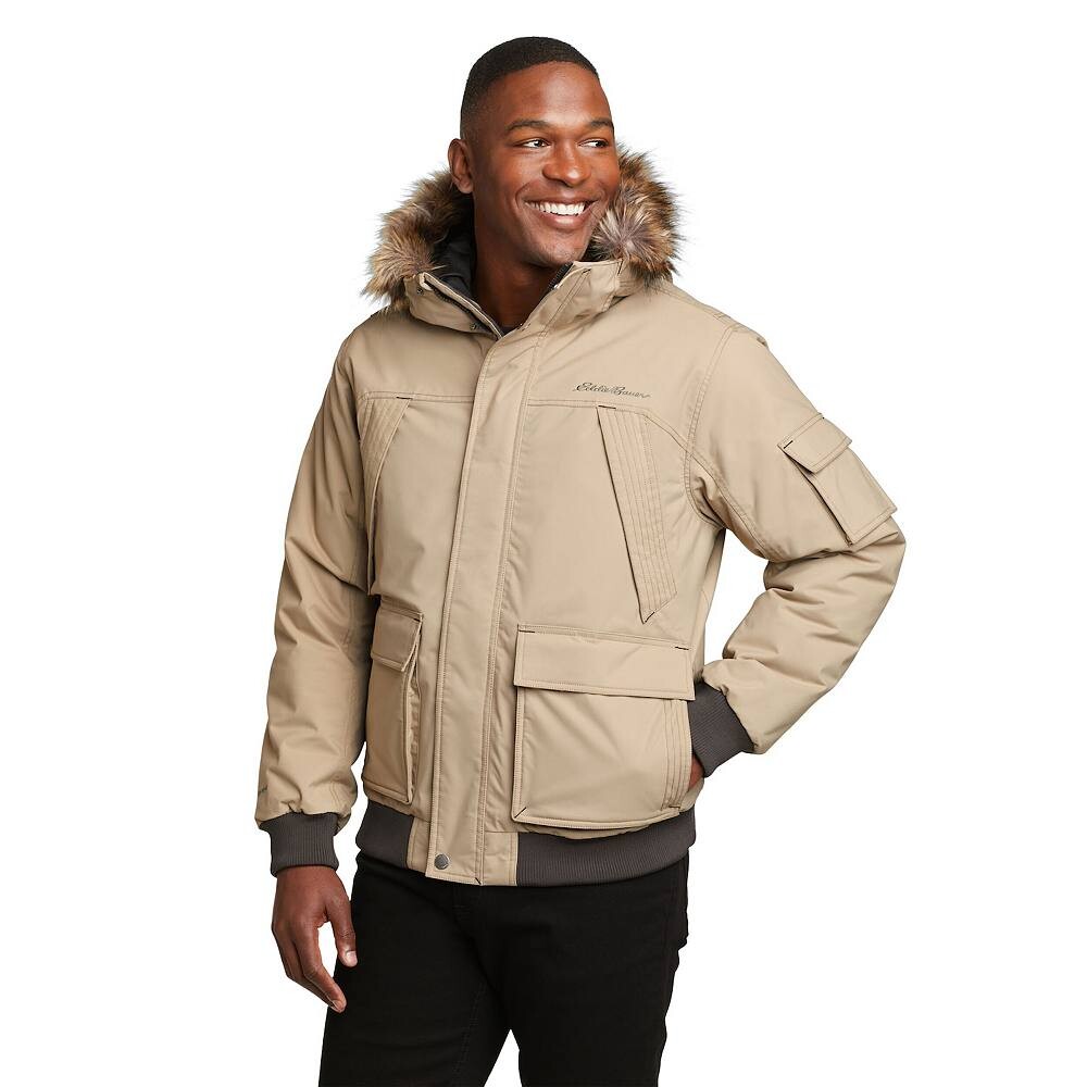 

Мужская куртка-бомбер Eddie Bauer Superior с отделкой из искусственного меха на капюшоне, цвет Light Khaki